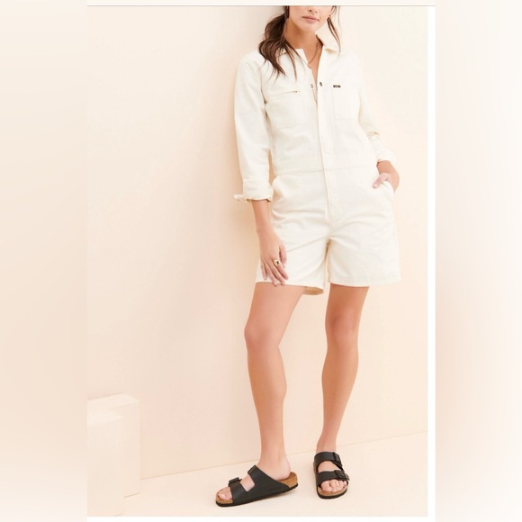 Lee Pants - NWOT LEE UNION-ALLS,  Denim Vintage Style Romper Size Medium Color White